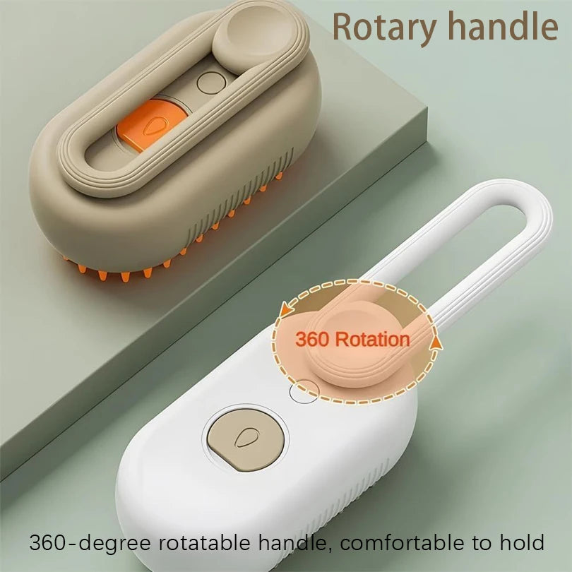 Cat Dog Pet Spray Massage Brush 3 in 1 One Button Steam Spray Folding Rotatable Floating Hair Bath Hair Removal Brush Comb