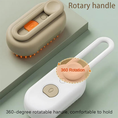 Cat Dog Pet Spray Massage Brush 3 in 1 One Button Steam Spray Folding Rotatable Floating Hair Bath Hair Removal Brush Comb