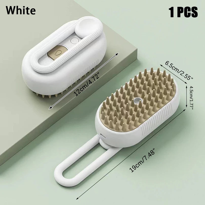 Cat Dog Pet Spray Massage Brush 3 in 1 One Button Steam Spray Folding Rotatable Floating Hair Bath Hair Removal Brush Comb